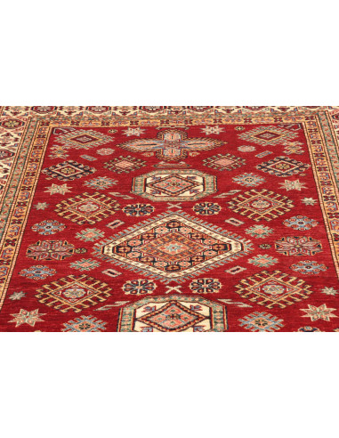 Rug Kazak Fine Pakistan 145x190 Ruby Red Cream