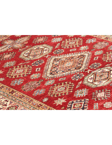Rug Kazak Fine Pakistan 145x190 Ruby Red Cream