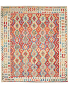 Rug Kilim Afghanistan 255x288 Red Cream Blue Gr