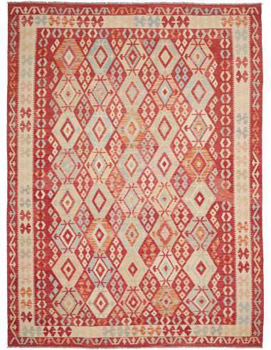 Tappeto Kilim Afghanistan 257x350 Rosso Crema B