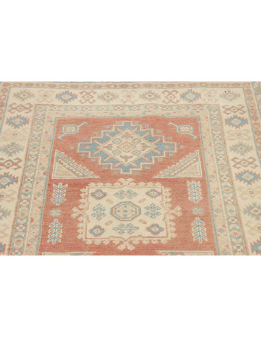 Rug Kazak Afghanistan 100x144 Coral Red Cream B