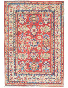 Rug Kazak Afghanistan maroon red 100x147