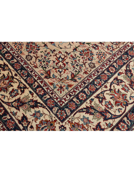 Rug Kashan Persia 308x480 Cream Navy Blue Borde