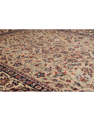 Rug Kashan Persia 308x480 Cream Navy Blue Borde