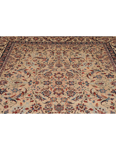 Rug Kashan Persia 308x480 Cream Navy Blue Borde