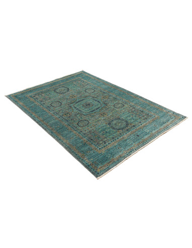 Tappeto Mamlouk Pakistan 123x179 Turchese Oro B