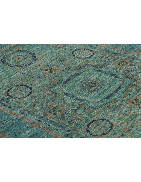 Tappeto Mamlouk Pakistan 123x179 Turchese Oro B