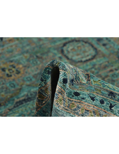 Tappeto Mamlouk Pakistan 123x179 Turchese Oro B