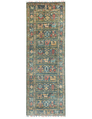 Tappeto Rubin Pakistan 72x216 Blu Petrolio Ross