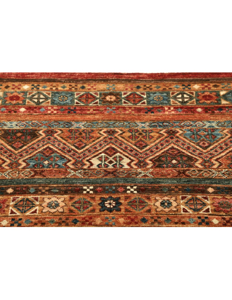 Rug Samarkand Pakistan 81x251 Terracotta Teal B