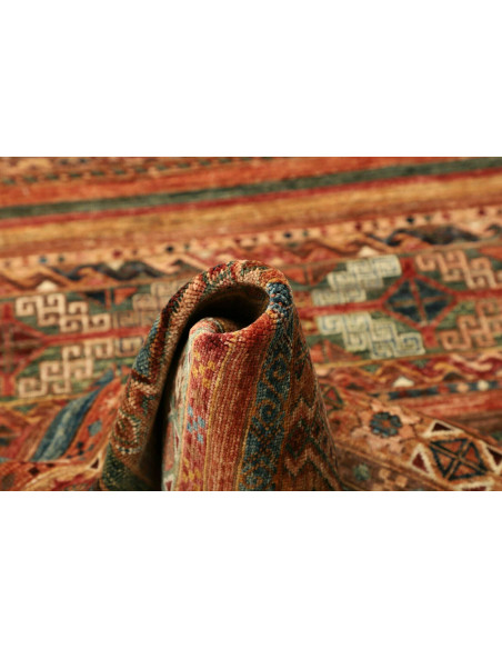 Rug Samarkand Pakistan 81x251 Terracotta Teal B