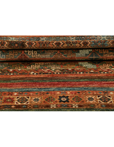 Rug Samarkand Pakistan 81x251 Terracotta Teal B