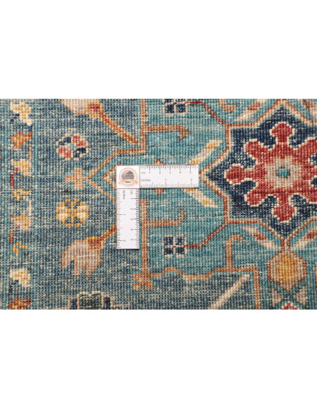 Tappeto Tribal Pakistan 80x298 Blu Petrolio Ara