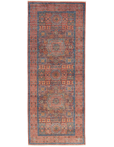 Tappeto Mamlouk Pakistan 79x204 Terracotta Blu