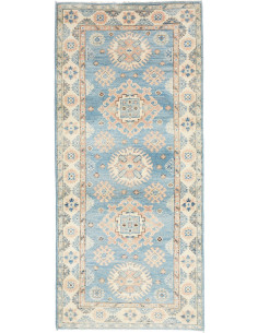 Rug Kazak Afghanistan 84x185 Light Blue Cream P