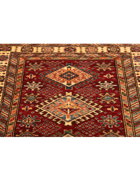 Tappeto Kazak Fine Pakistan 94x152 Rosso Bordea