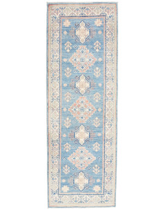 Rug Kazak Afghanistan 62x182 Sky Blue Peach Pin