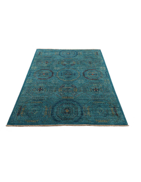 Tappeto Mamlouk Pakistan 123x178 Turchese Blu