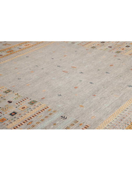 Rug Siva Pakistan 251x347 Sage Grey Orange Yell