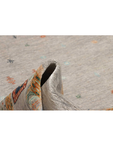 Rug Siva Pakistan 251x347 Sage Grey Orange Yell