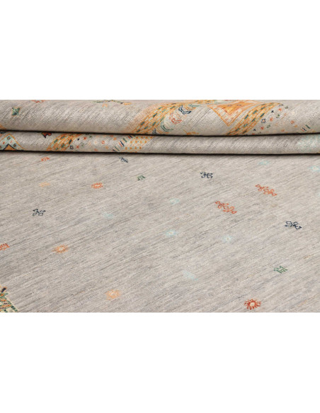 Rug Siva Pakistan 251x347 Sage Grey Orange Yell