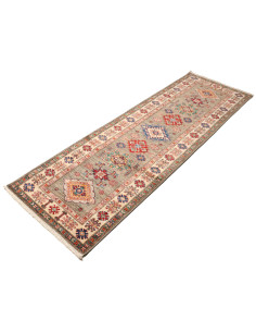 Rug Kazak Fine Pakistan 80x259 Beige Grey Red B 2