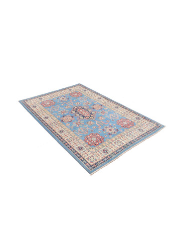 Rug Kazak Afghanistan 122x179 Sky Blue Terracot