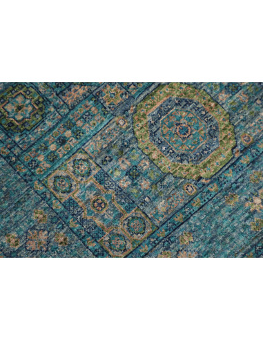 Rug Mamlouk Pakistan 79x208 Teal Gold Beige