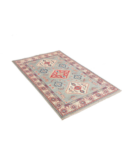 Tappeto Kazak Afghanistan 100x149 Blu Cielo Ros