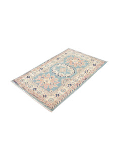 Rug Kazak Afghanistan 83x126 Sky Blue Cream Pea 2