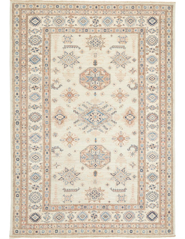Tappeto Kazak Fine Pakistan 124x178 Crema Blu T