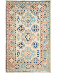 Rug Kazak Afghanistan 87x136 Cream Ivory Coral