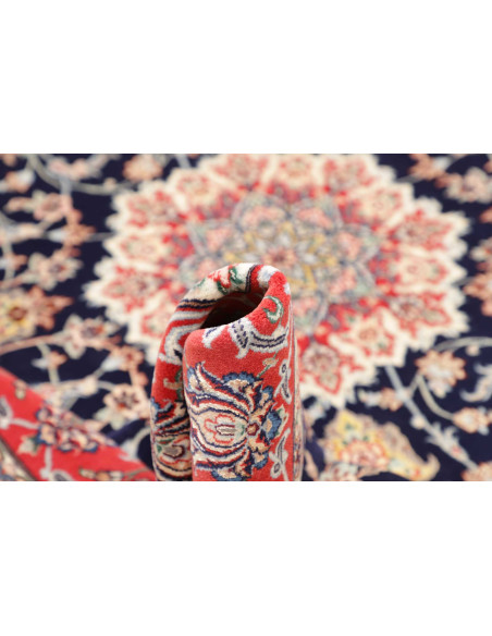 Tappeto Isfahan Persia 157x232 Blu Notte Rosso