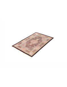 Rug Ghom Silk Persia 80x122 Dark Brown Burgundy 2