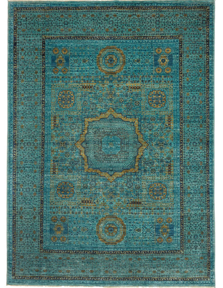 Tappeto Mamlouk Pakistan 173x243 Turchese Oro B
