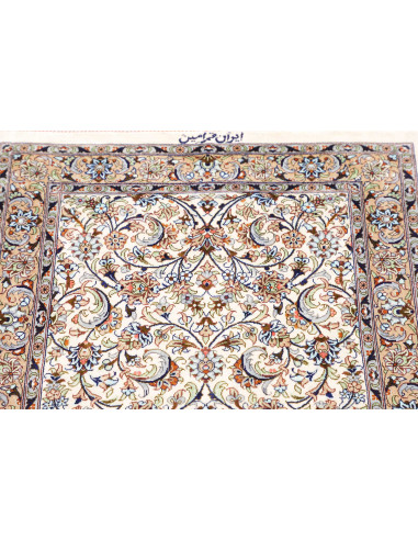 Rug Ghom Silk Persia 58x83 Ivory Blue Peach Bro