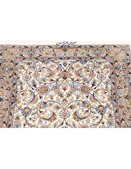 Rug Ghom Silk Persia 58x83 Ivory Blue Peach Bro