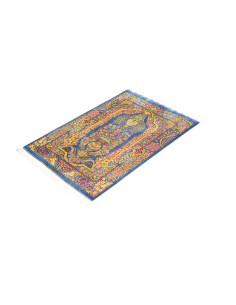 Rug Ghom Silk Persia 59x90 Sapphire Blue Gold R 2