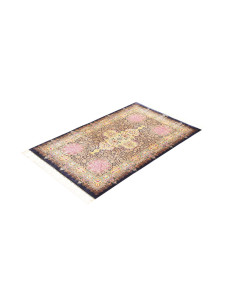 Rug Ghom Silk Persia 78x128 Night Blue Gold Pin 2