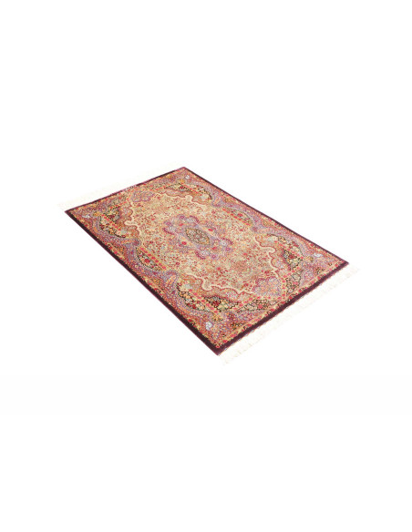 Tappeto Ghom Seta Persia 80x121 Crema Viola Bor