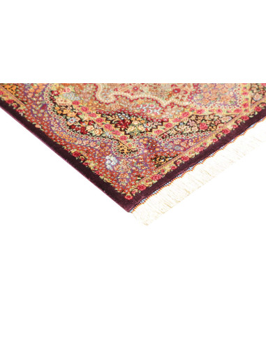 Tappeto Ghom Seta Persia 80x121 Crema Viola Bor