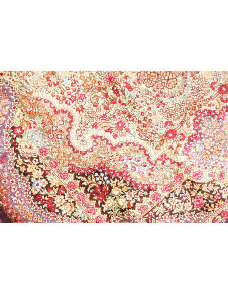 Tappeto Ghom Seta Persia 80x121 Crema Viola Bor