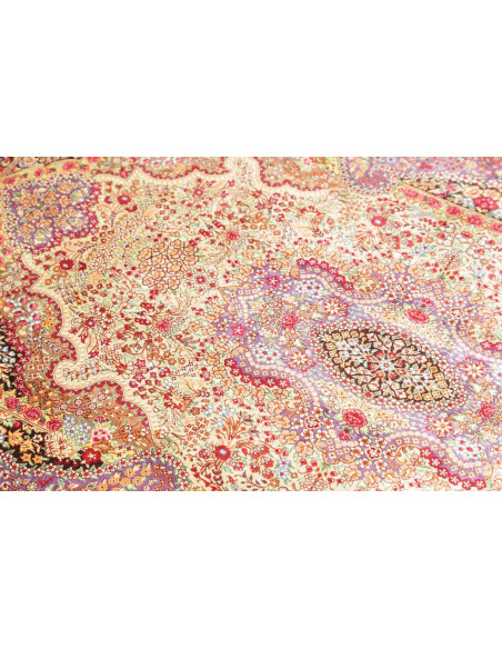 Tappeto Ghom Seta Persia 80x121 Crema Viola Bor