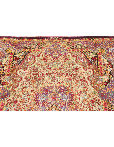 Tappeto Ghom Seta Persia 80x121 Crema Viola Bor