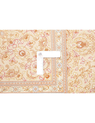 Rug Ghom Silk Persia 161x237 Cream Gold Red Ora