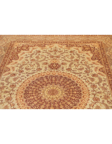 Tappeto Ghom Seta Persia 160x243 Crema Beige Te