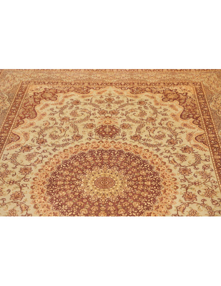 Tappeto Ghom Seta Persia 160x243 Crema Beige Te