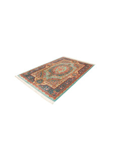 Tappeto Ghom Seta Persia 159x233 Turchese Rosso 2
