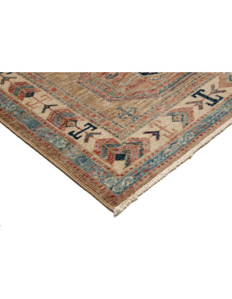 Tappeto Kazak Fine Pakistan 76x249 Marrone Blu