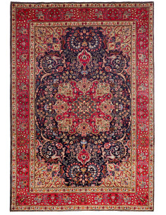 Rug Tabriz Persia brown blue 204x300